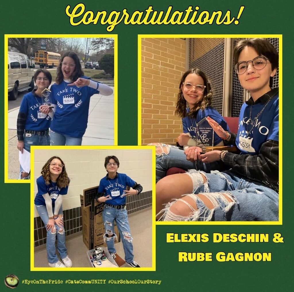 pinelandsjhs's tweet photo. On Saturday, January 28, 2023 Elexis Deschin and Rube Gagnon entered their robotics team "Take Two" in the FIRST LEGO League Challenge qualifier tournament. They won the Engineering Award and were selected to move on to the FLL NJ championship competitio… https://t.co/IROXVOJwgc https://t.co/91bGxburcV