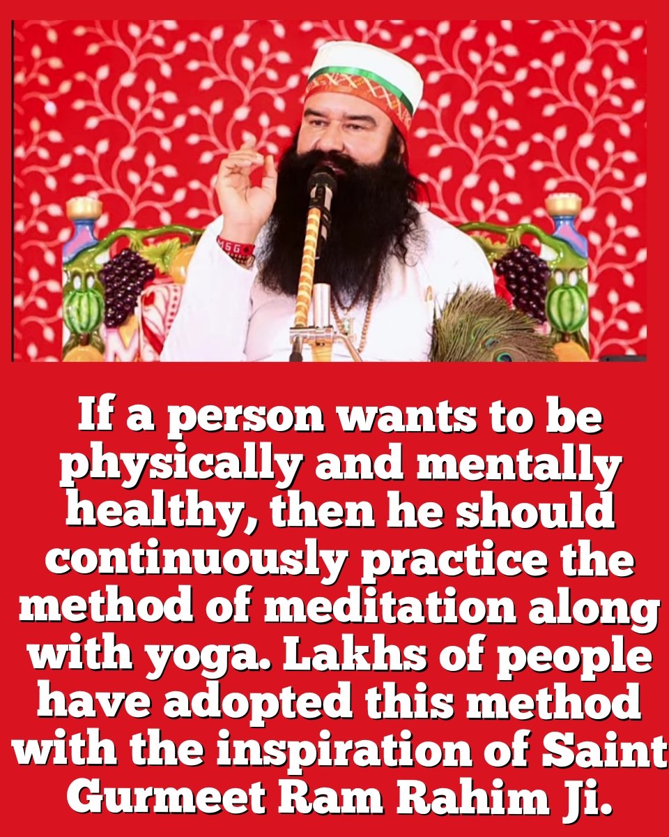 punita_insa's tweet photo. Saint Gurmeet Ram Rahim ji tells that if you want to lead a healthy and happy life, then do Pranayama for at least 15 minutes daily and along with this do devotion to God, do not consume junk food at all so that the thoughts are not agitated. #HealthyLiving https://t.co/hu88QsK4uP