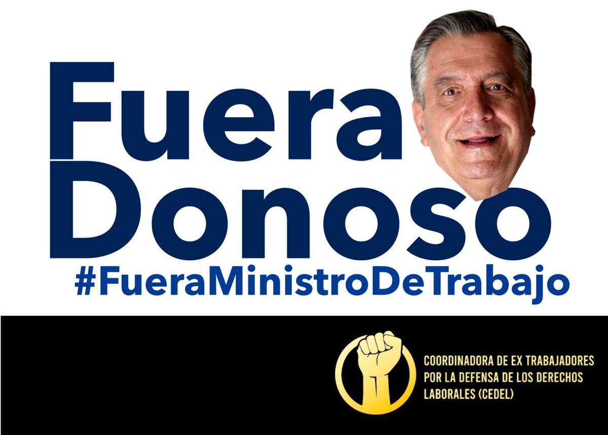 Por incumplimiento de funciones y no ejecución de sentencias emitidas por la Corte Constitucional, el ministro de trabajo Patricio Donoso debe salir de su cargo. <a href="/LassoGuillermo/">Guillermo Lasso</a> pídale la renuncia! 
#FueraDonoso #FueraMinistroDeTrabajo 
#ChutaPaga💪