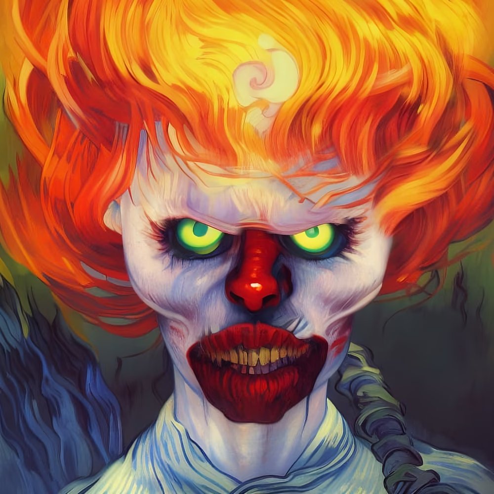 mog_ret's tweet photo. @MrFoxxnft An Eternal Flame Clown, with a smile so bright,
Was wrongly accused, of causing fright.
Society scorned him, with fear in their eyes,
And branded him monster, with no room for lies.
 
https://t.co/yxMtG0j5II https://t.co/hFc3dJbScy