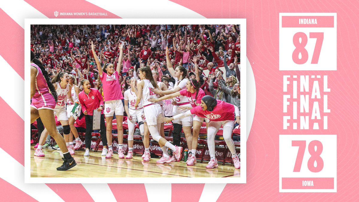 IndianaWBB's tweet image. A top five win in front of a record crowd. 💗