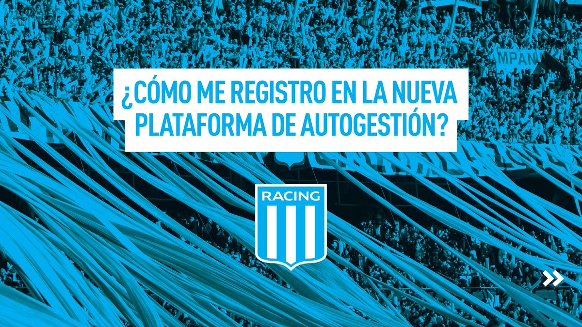 RacingClub's tweet photo. ¡Ya podés registrarte en nuestra nueva plataforma de autogestión!
Un desarrollo propio de Racing para beneficio directo de sus socios y socias, sin intermediarios y sin costos extra💙🤍 📲💻
Es fácil, enterate cómo ⬇️ https://t.co/zWLAQ2rJcJ