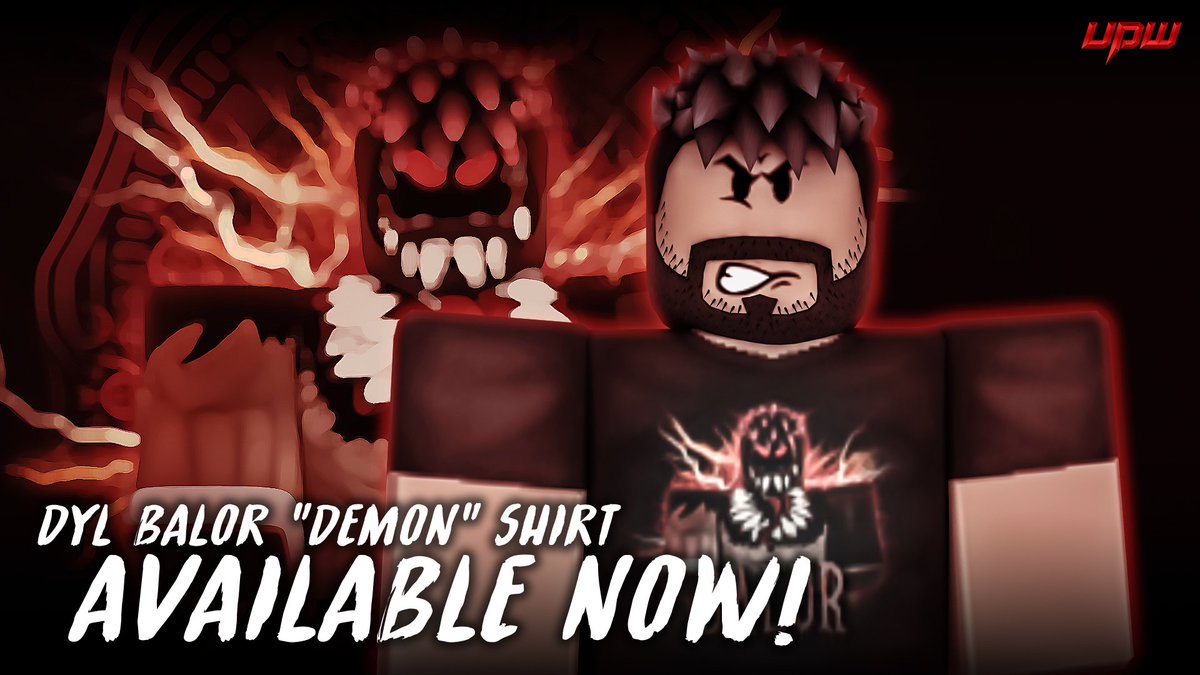 UPW_Roblox's tweet photo. 🚨NEW MERCH ALERT🚨

Check out the BRAND NEW @DylBalorRBLX "Demon" shirt available now in the Roblox Catalog!!!

https://t.co/cvLLNL3opG https://t.co/XOEr5GGagT