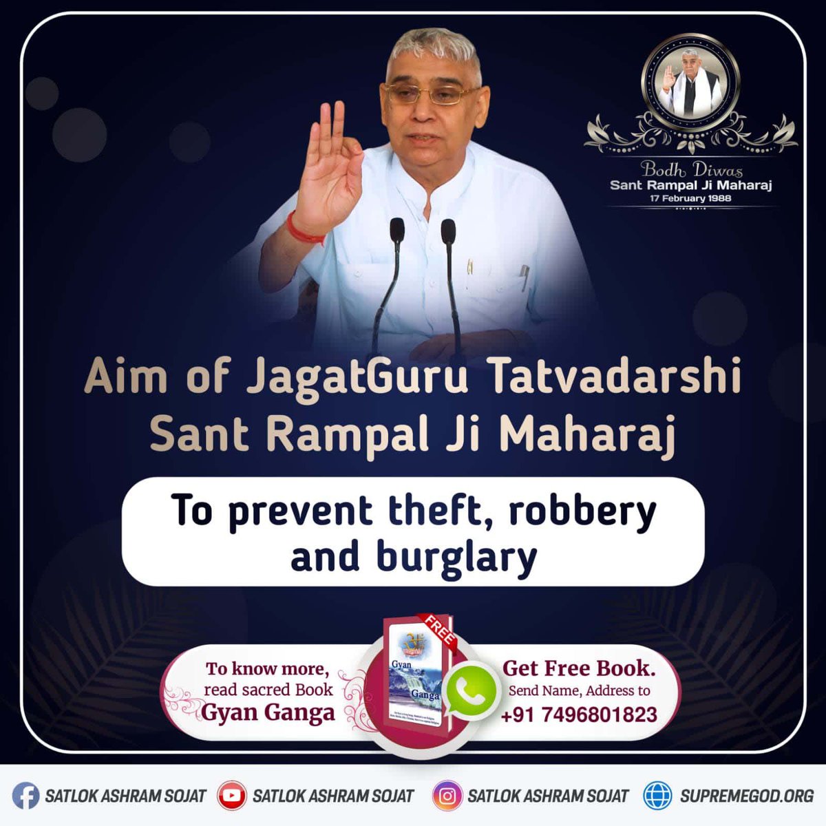 Sandeepsahu03's tweet photo. #17Feb_SantRampalJi_BodhDiwas
⛱ 17 February 17 is the Bodh Day of that great saint who sacrificed his everything for the welfare of the society, that great saint is Rampal Ji Maharaj.
🎈 https://t.co/hiYtNYtBqH
