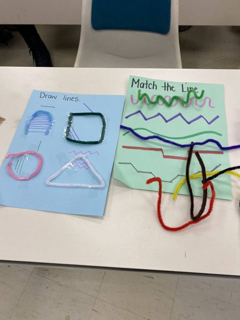 Within our <a href="/PJLanguageArts/">PJ Language Arts Methodology UWindsor</a> class we had an opportunity to learn  about activities and tasks for young learners to develop their fine motor skills. Drawing lines and using pipe cleaners to get students small hands doing different tasks and developing their writing skills.
