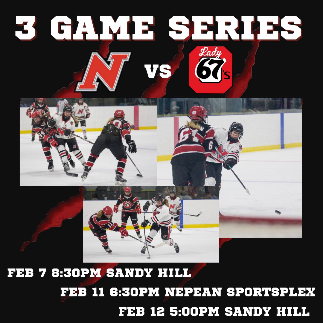 🧨💥We seem to have a lot of back to back games this season and this week it’s #backtobacktoback vs <a href="/u15lady67s/">Ottawa U15AA Lady 67s</a> 🥅🏒
#ngha #nepeanwildcats #owha #3gameseries #clawsout