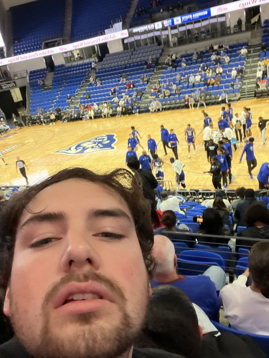 GSUSpecialists's tweet photo. Specs coaches representing the GSU specs well at the @GeorgiaStateMBB game tonight 🫡 https://t.co/DvyR3y6Twj