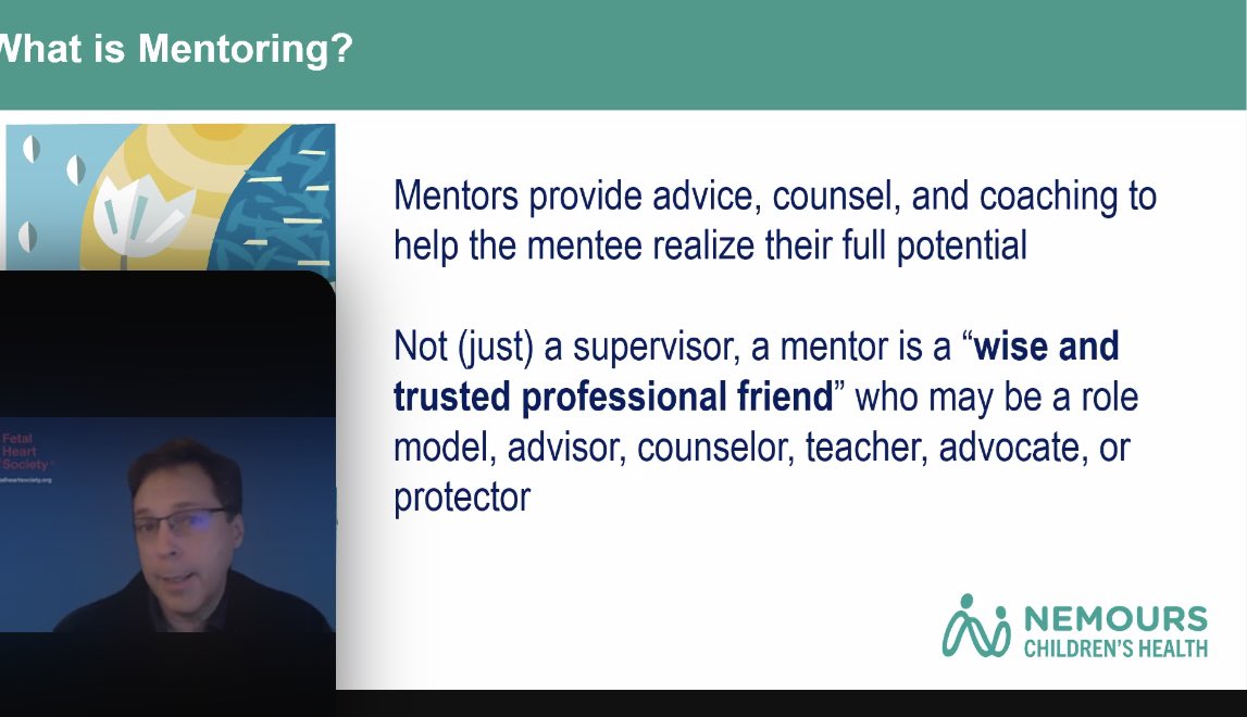 FetalHeartSoc's tweet photo. The @FetalHeartSoc Webinar on Creating an Effective Mentor-Mentee Relationship now underway!! 

@shubhi_srivas @MaryDonofrioMD @JayJpruetz https://t.co/t9Zx3PPvTr