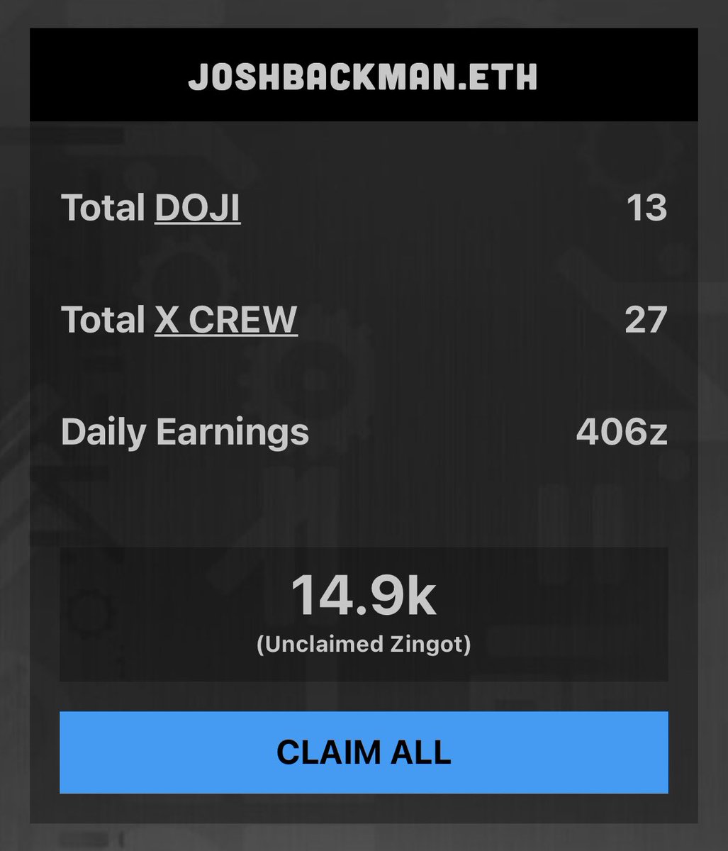 Josh_Backman's tweet photo. Almost time for a top up πͺ
My @DOJICREW work harder than me.
#qNFT #NFT #NFTCommunity #DOJICREW #XCREW #ZINGOT @BUILTBYQUANTUM @JamesAme72 https://t.co/x9tJXPFNSh