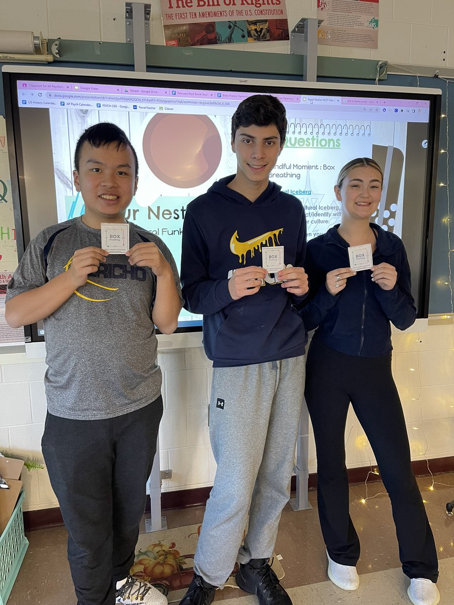 We took a mindful moment to learn the “Box Breathing” technique during our Nest! Thanks JMAC! 🐥