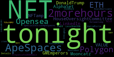 infokalyptisch's tweet photo. Trending in my timeline now: #500 (2) #tonight (2) #NFT (2) #2morehours (1) #ApeSpaces (1) #Polygon (1) #ETH (1) #Opensea (1) https://t.co/UYgZYxX5rr