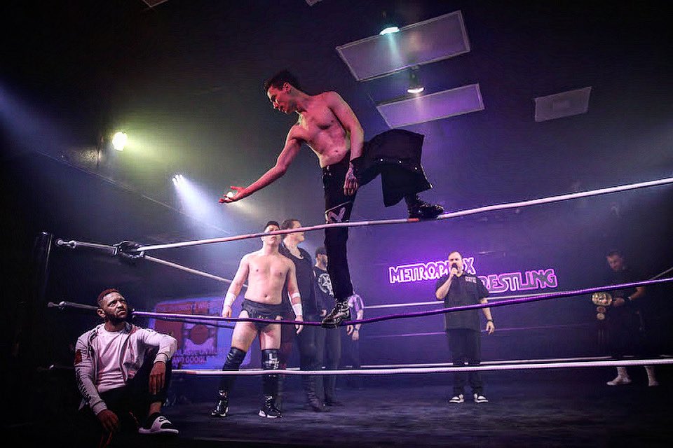 JasonSilverTX's tweet photo. When you offer Jerome Daniels a way to the true dark side and he says no, so you make his protégés hold your jacket. @MPXWrestling https://t.co/dMjlriMnO3