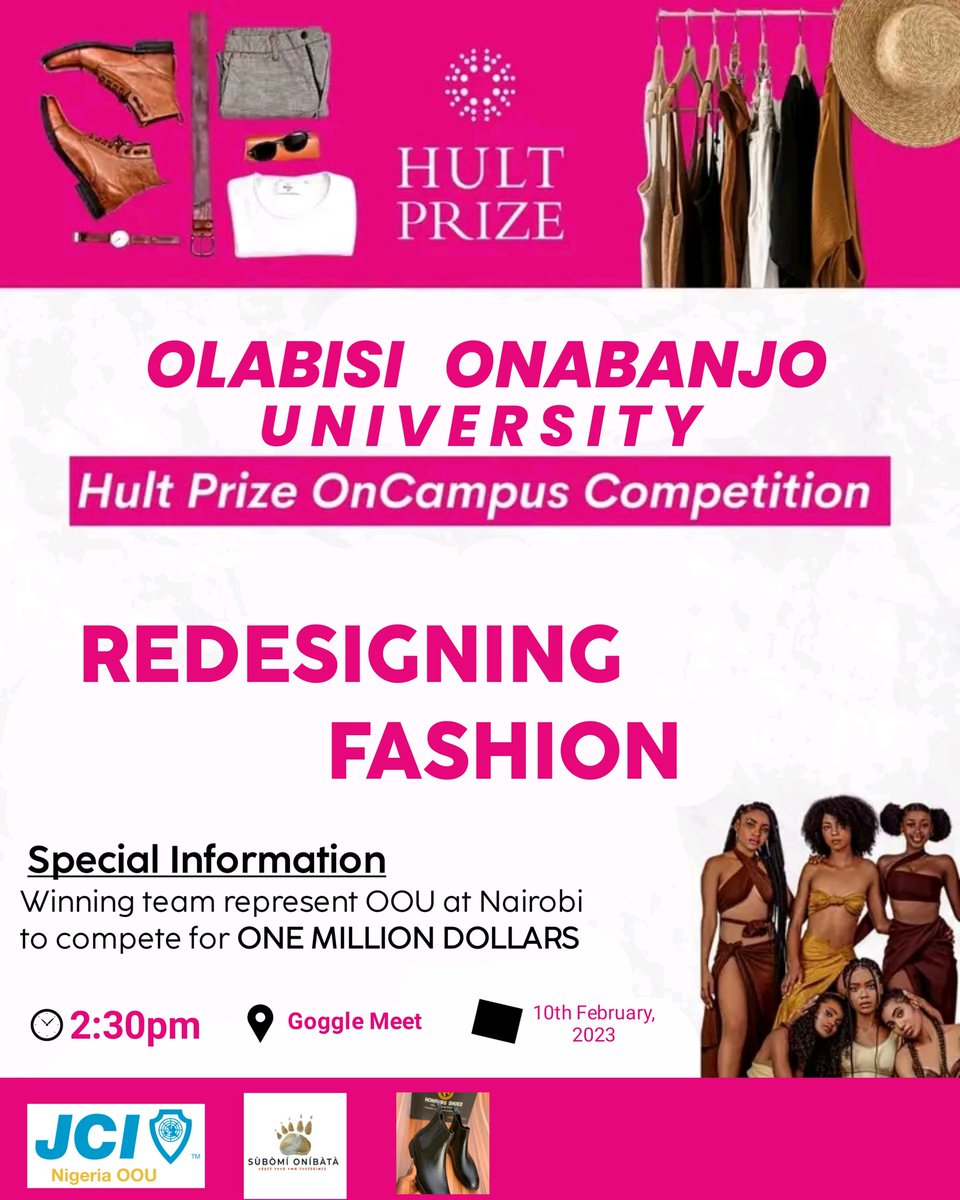 HultPrizeOOU's tweet photo. REDESIGNING FASHION!!!

It's today, don't miss it 😜

Time: 2:30pm

Venue: Goggle Meet

Follow us for more information 😁

Website:https://t.co/0CqN6hvl3c

Facebook: https://t.co/FTymnTGGbZ

Twitter: https://t.co/9G3Kh9I4hu

Linkedin: https://t.co/tDDkwKHevv https://t.co/BT7oim4qYJ