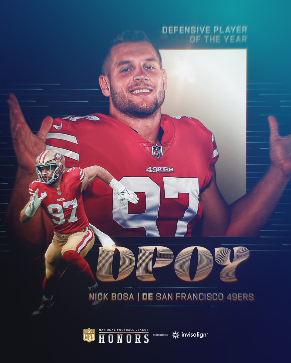 Nick Bosa wins the 2022 Defensive Player of the Year! #NFLHonors