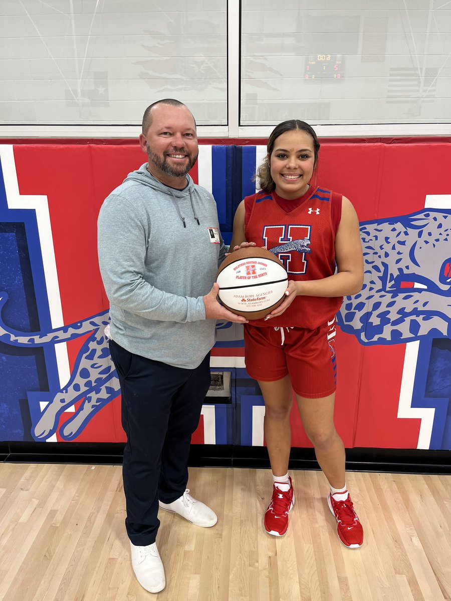 Thank you <a href="/RyanTimm14/">Ryan Timm</a> for coming out today to recognize <a href="/batty_ava/">Ava Batty</a> our January play of the month for State Farm’s <a href="/AgentAdamRope/">Adam Rope</a>! This is one fierce competitor leading the way for our Jags and only a sophomore! 👀 Great job! <a href="/MidloHeritage/">Heritage HS</a> <a href="/MISD_Athletics/">Midlothian ISD Athletics</a>
