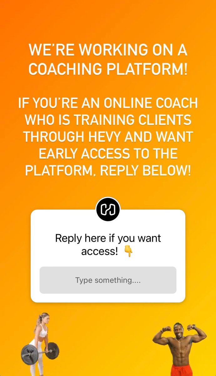 We're working on a coaching platform! If you're an online coach who is training clients through Hevy and want early access, reply below!