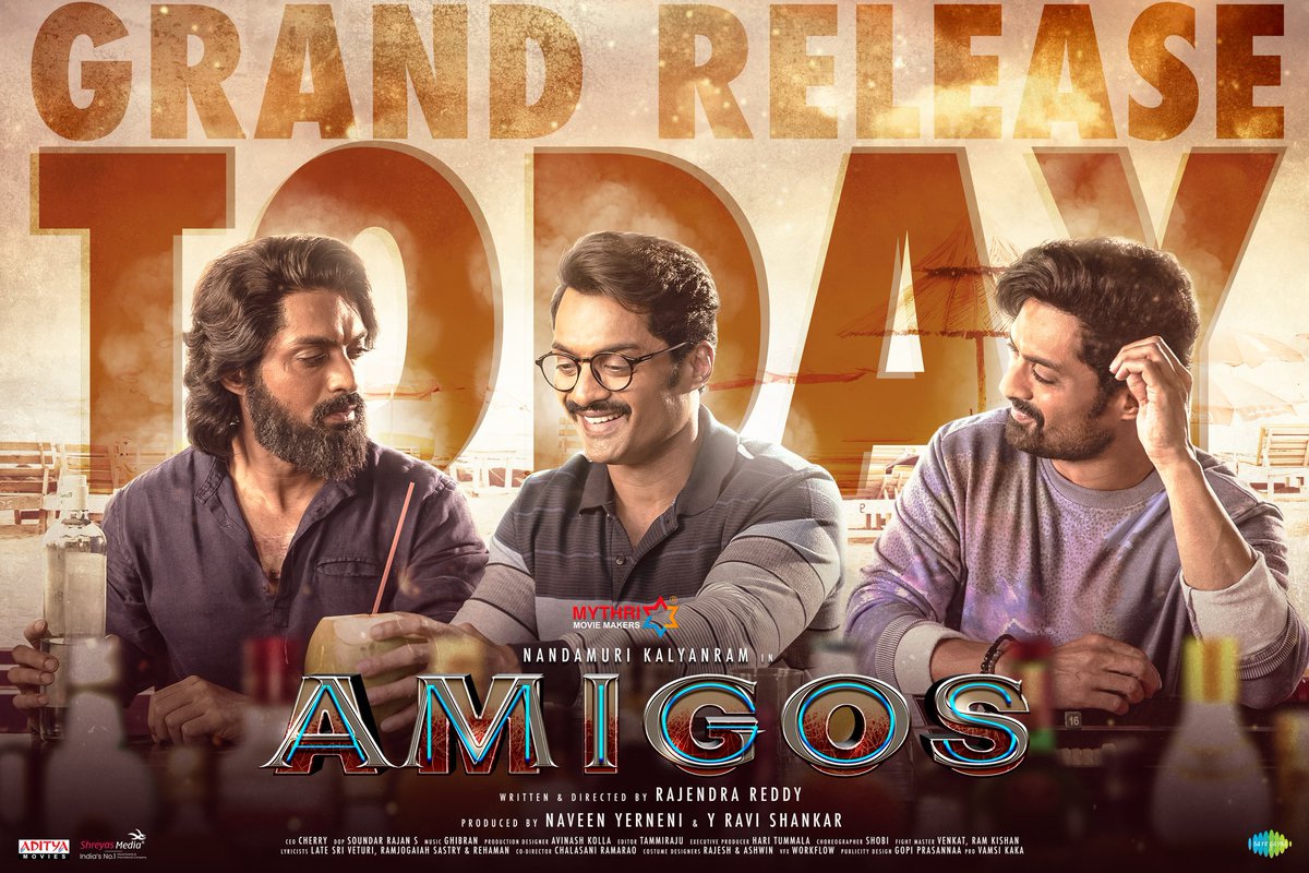 Sensational, Blockbuster Reports For #Amigos From Premiers & Early Morning Shows in India ❤️‍🔥❤️‍🔥.

Congratulations to the entire Team @NANDAMURIKALYAN @AshikaRanganath @actorbrahmaji @MythriOfficial @RajendraReddy_ @GhibranOfficial