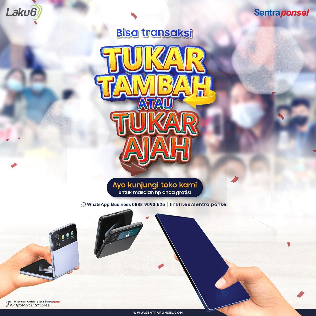 Sentraponsel's tweet image. Banyak cara mudahkan transaksimu 💕
Bisa tukar tambah smartphone baru atau tukar hp mu, kami bayar cash tunai!! 😉
Kunjungi official store offline sentraponsel di link BIO Instagram 😉
.
#sentraponsel #tukartambah #garansiresmi #smartphone #sentraponselindo #understandyourneeds