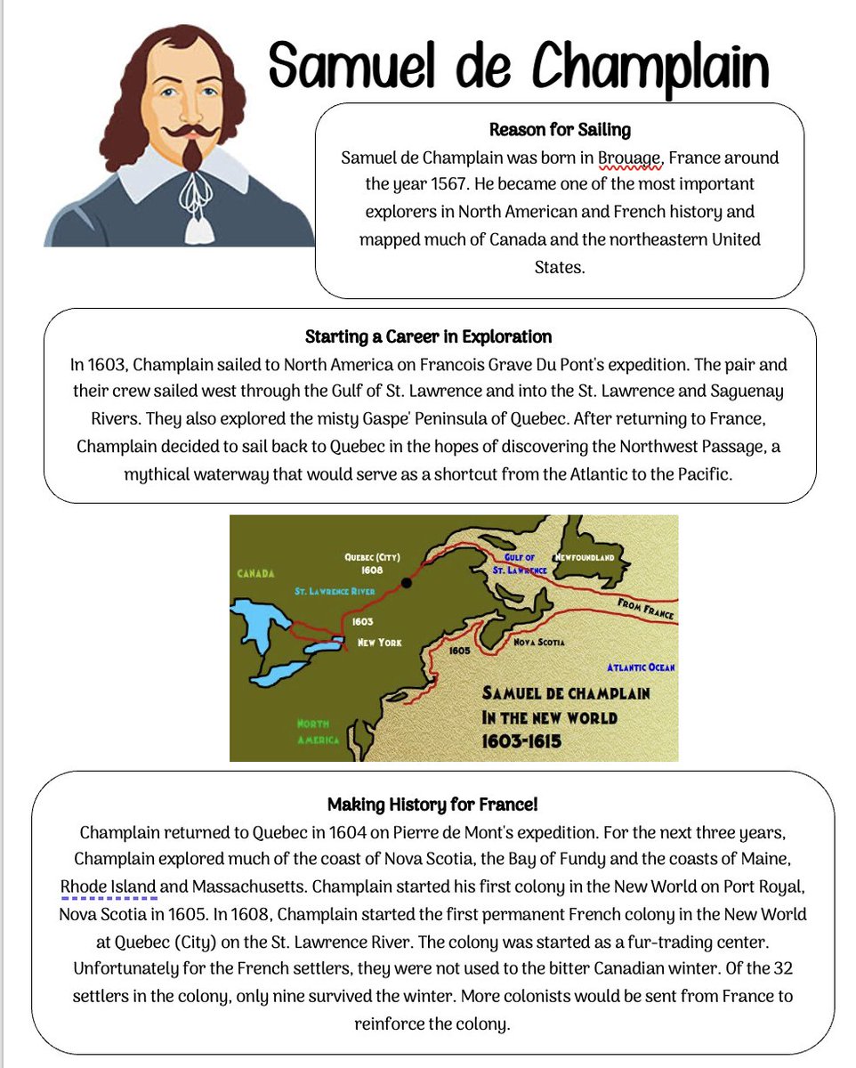 A cross-curricular activity with Social Studies and Literacy. My 4/5S practicum students had the opportunity to read about 4 early European explorers. Students had to strategically take key points from the readings to fill out their ship template. 🔎 <a href="/PJLanguageArts/">PJ Language Arts Methodology UWindsor</a>