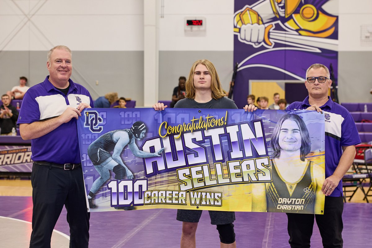DCSATHLETICS's tweet photo. Congrats to junior, Austin Sellers, who earned his 100th career win on January 26. Sellers was recognized at the home wrestling meet this evening! Go Warriors!
@MetroBuckeye @cmac_sports @DeBuskPhoto 
#dcathletics
#dcwrestling https://t.co/RMlQ0GwBsP