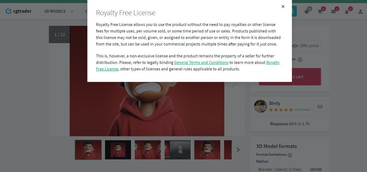 <a href="/1NFT_Algo/">1NFT 👑</a> Hey there mate before you start call out a project make sure you always check if the asset is Royalty Free . in this Case YES it is a Royalty Free assets that can be used by creators for there projects . so always do some research before making claims