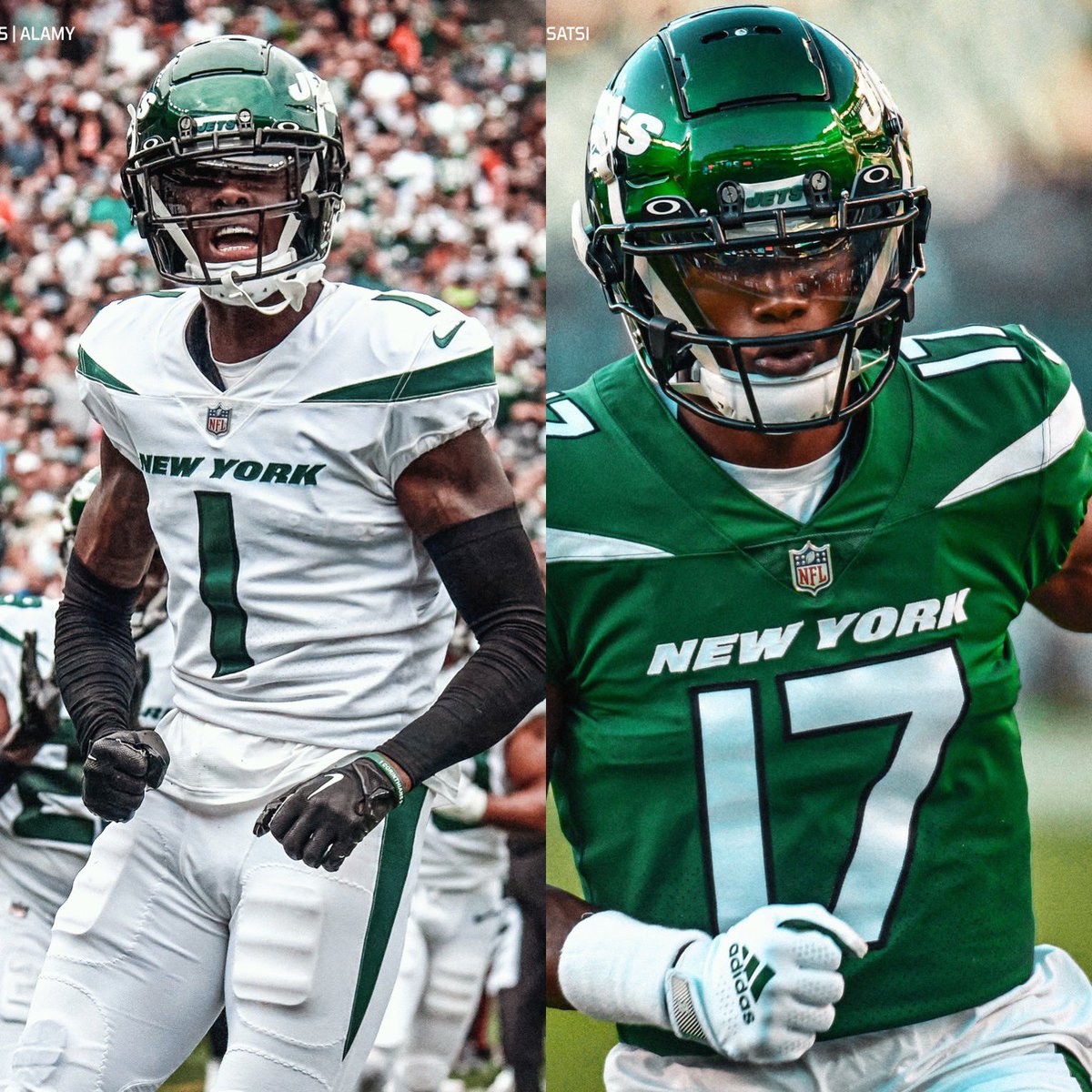 PFF's tweet photo. A clean 🧹 for the New York Jets rookies

3rd time in NFL history a team’s rookies have won both OROY and DROY https://t.co/K9BVhjZwOw