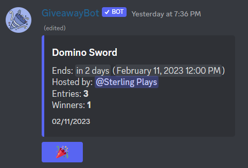 SwordMania_RBX's tweet photo. Giveaway started in the Discord server for the Domino Sword (in-game item)! Ending in 2 days!
https://t.co/5SBeskyEZt

#ROBLOX #RobloxDev #RobloxDevs #robloxgiveaway #robloxgiveaways #robloxgw https://t.co/Iwsl6Bkh78