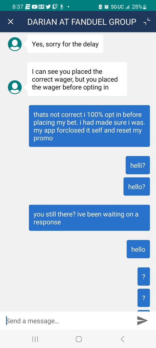 ImUnknown34's tweet photo. @FanDuel_Support https://t.co/KIwqkX4PRk