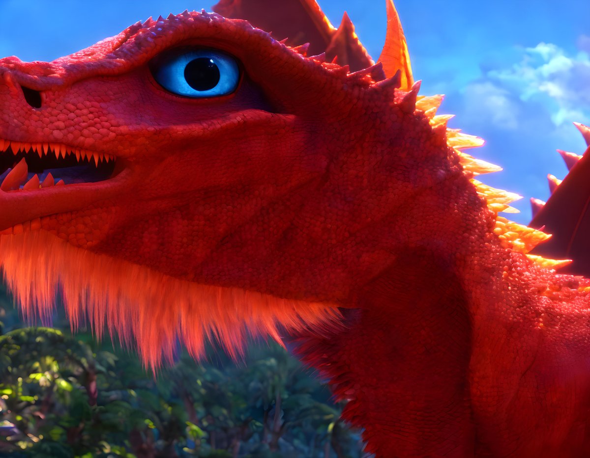 LitRPGforum's tweet image. Feeding #GPT3 output to #deepdreamgenerator...

A giant red dragon with four legs and four wings that can fly. It has bright blue eyes and a flaming fiery mane. It has a long tail that can be used to slap and attack its enemies. 

#AI #DND #Dndart