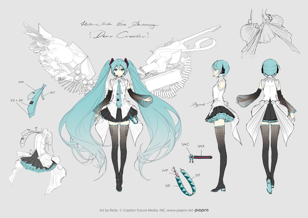 kzzrttt's tweet photo. rella’s design for 16th anniversary miku holy shit https://t.co/CQJZshJQp3