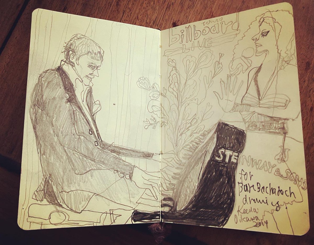 keedaoikawa's tweet photo. R.I.P. for Burt Bacharach…
A sketchbook that I drew during the live.  In 2014, being able to listen to his live performance in a space full of his melodies is a treasure for me.  I'd like to listen ALFIE tonight..pray for his souls from the bottom of my heart.
 #BurtBacharachRIP https://t.co/icqG0Ngy8i