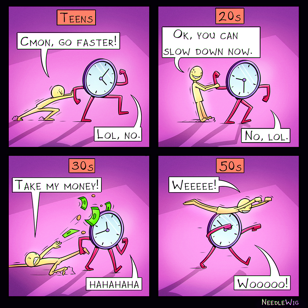 NeedleWig's tweet photo. You can slow down now

#comic #webcomics #art #comicstrip #time #age https://t.co/OHsinQmlB2