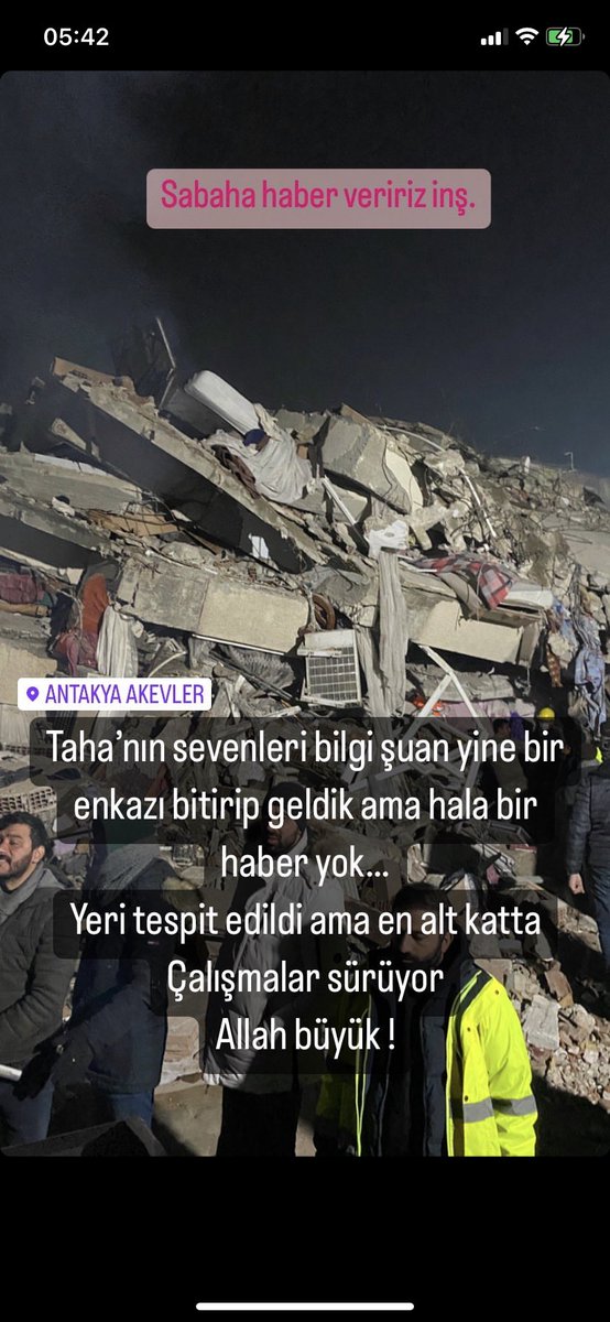 Taha Duymaz enkazından haber… Umudumu kesmiyorum hala!