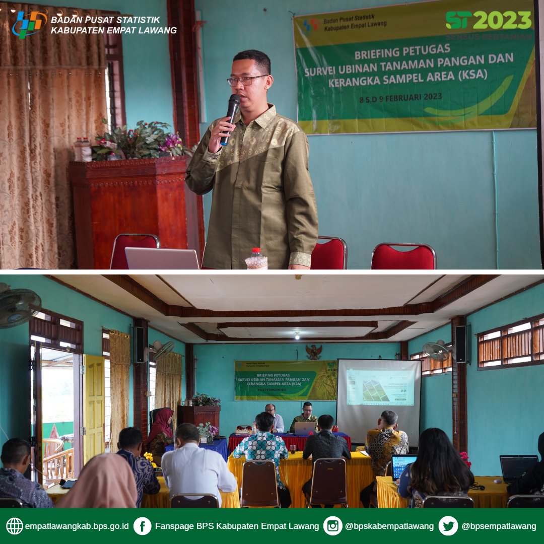bpsempatlawang's tweet photo. Briefing Petugas Survei Ubinan Tanaman Pangan Dan Kerangka Sampel Area (KSA)

Halo #SahabatData
Telah terlaksana Briefing Petugas Survei Ubinan Tanaman Pangan Dan Kerangka Sampel Area (KSA) untuk meningkatkan kembali pemahaman petugas sekaligus evaluasi kegiatan selama tahun 2022 https://t.co/vpW3YEvYTV