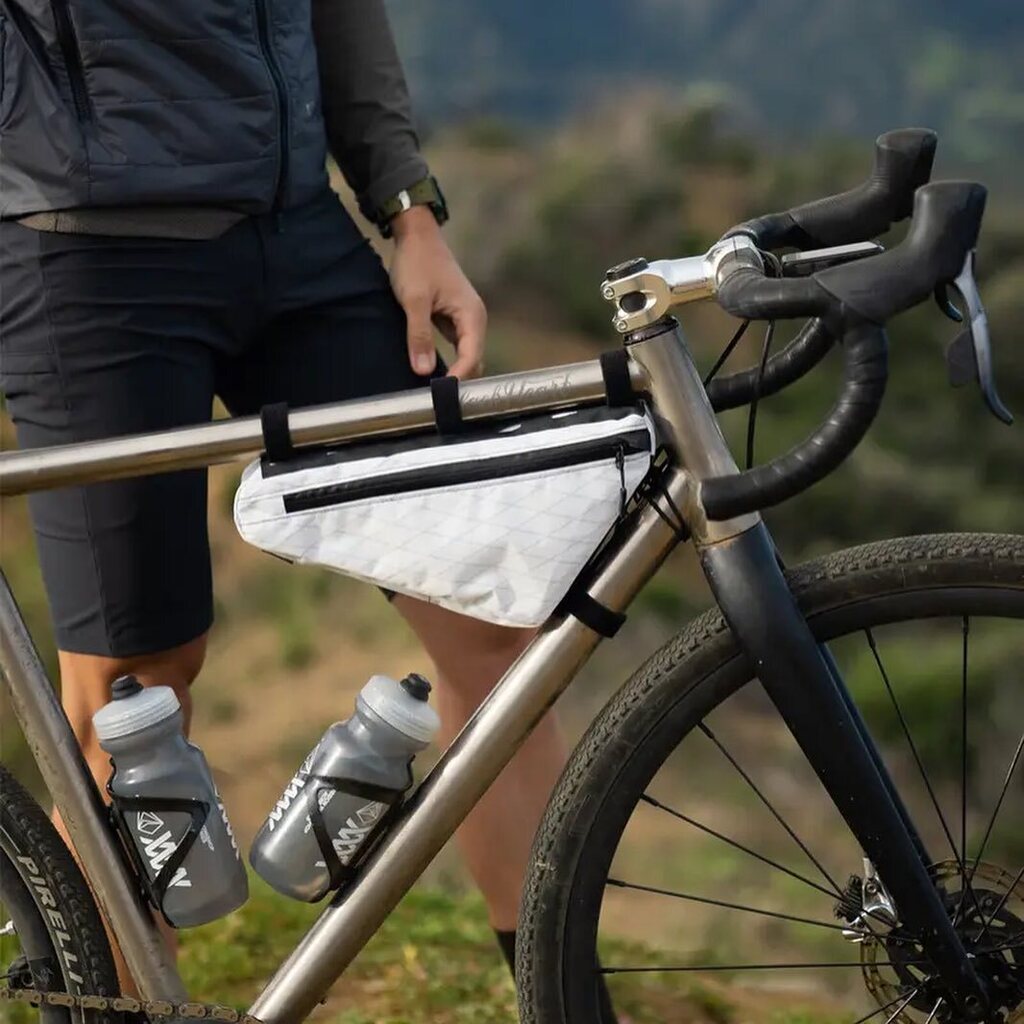 buckyrides1's tweet photo. Sort of an advert but kinda not. I’m celebrating these new frame bags because they are dope - hope to buy one soon to test out. 
I like mainly because of the size and the materials. 
I think it’s a good alternative to a bar bag and a lot more aero and us… https://t.co/hoG3vDwNML https://t.co/Q8hNEO7BGT