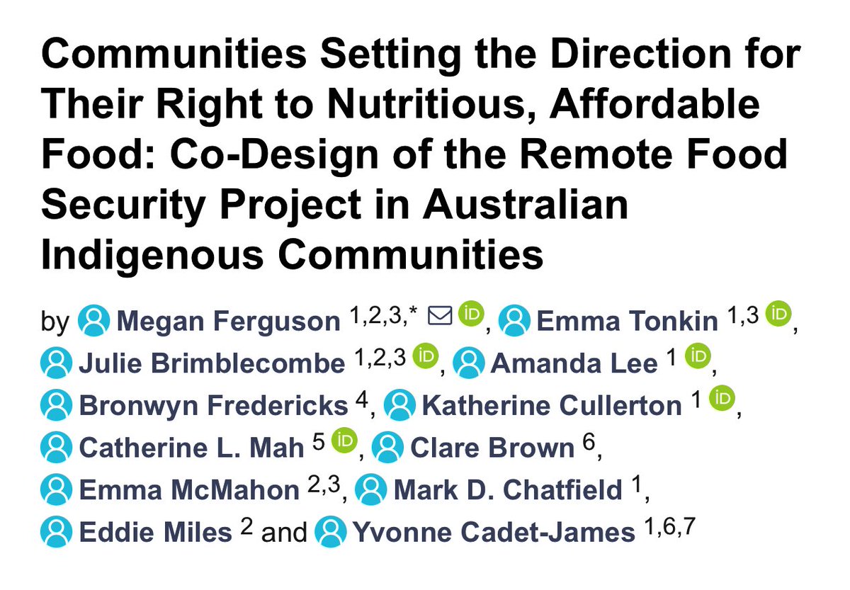 ATSISUQ (@atsisuq) on Twitter photo NEW Open Access Article on #Remote #FoodSecurity by the @ATSISUQ’s <a href="/BronFredericks/">Bronwyn Fredericks</a> and <a href="/meg_ferg_uson/">Megan Ferguson</a> <a href="/FoodForAllJulie/">Julie Brimblecombe</a> & <a href="/_Amanda_J_Lee_/">Amanda Lee</a> & team members in the <a href="/IJERPH_MDPI/">IJERPH</a> at mdpi.com/1660-4601/20/4…. #FoodAccess #FoodSystems #PublicHealth #Indigenous #Community #Health #Nutrition NEW Open Access Article on #Remote #FoodSecurity by the @ATSISUQ’s <a href="/BronFredericks/">Bronwyn Fredericks</a> and <a href="/meg_ferg_uson/">Megan Ferguson</a> <a href="/FoodForAllJulie/">Julie Brimblecombe</a> & <a href="/_Amanda_J_Lee_/">Amanda Lee</a> & team members in the <a href="/IJERPH_MDPI/">IJERPH</a> at mdpi.com/1660-4601/20/4…. #FoodAccess #FoodSystems #PublicHealth #Indigenous #Community #Health #Nutrition