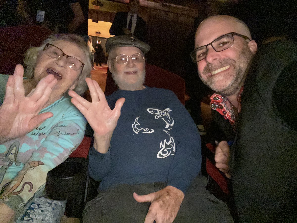 stst415's tweet photo. At the #StarTrekPicard season 3 premiere, I finally met #JohnTrimble and #BjoTrimble! They are #StarTrek legends who saved the TV show in the 1960s... and very, very distant cousins. 😂 We've tried to connect for over a decade! https://t.co/G4mBJGOgUq