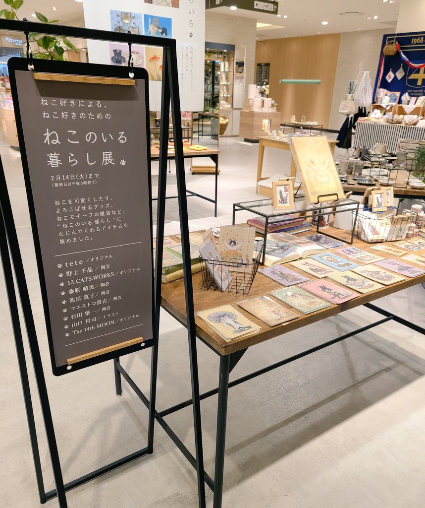 今日は阪神百貨店梅田本店7階の「ねこのいる暮らし展」に来てます❣️