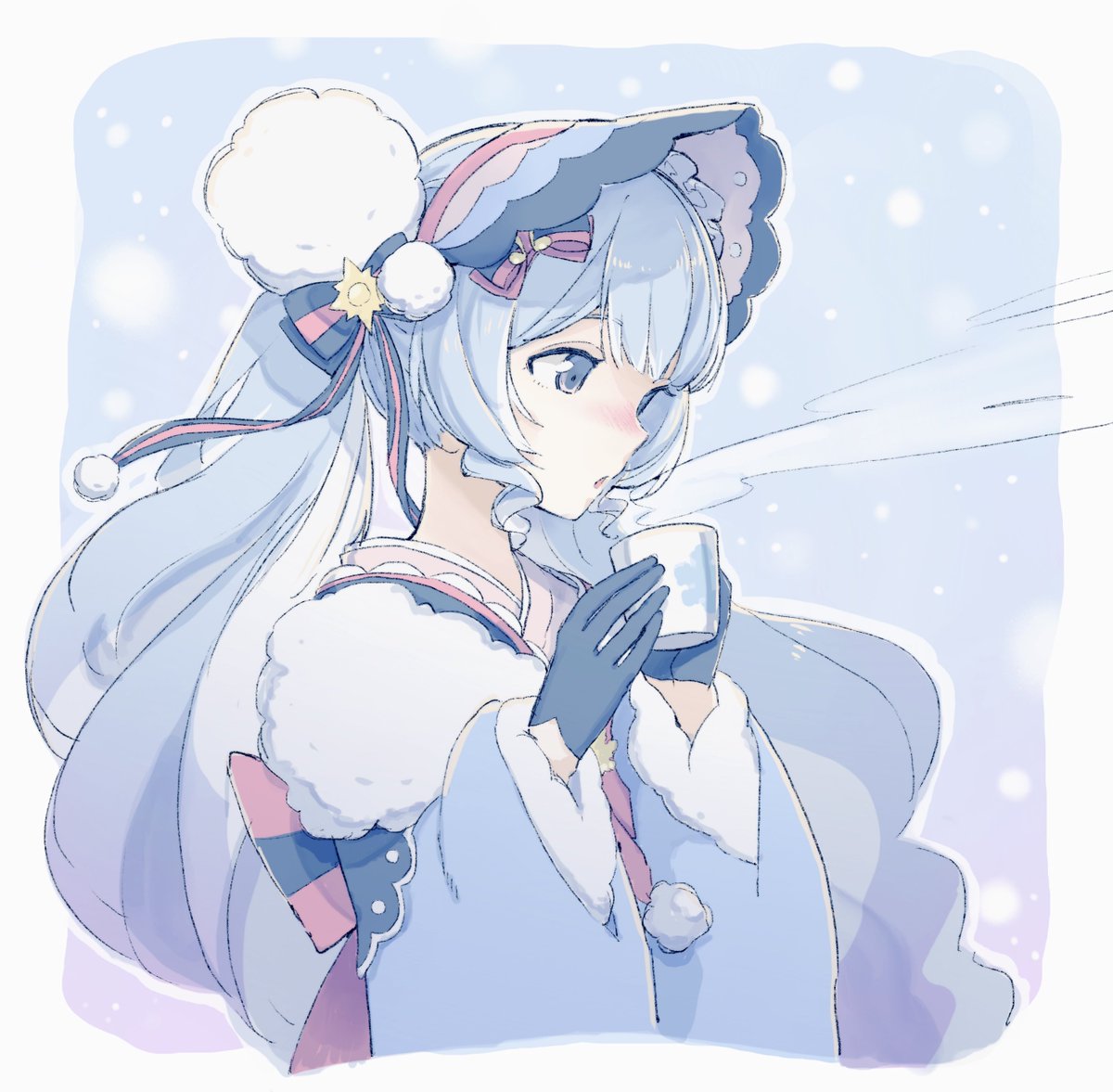 初音ミク ,雪ミク 「みんな寒い中お疲れ様でした! #SNOWMIKU2023 」|安夏（やすなつ）のイラスト