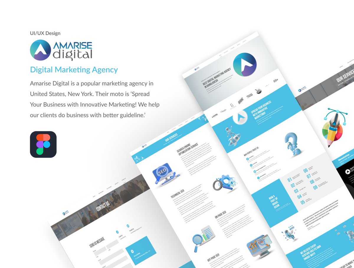 ShahnajParvin77's tweet photo. Hi everyone! I would like to share my previous website design project for a digital marketing agency. Hope you like the full project.
Full project view: Behance: https://t.co/NIAbY5P9up
Dribble: https://t.co/da6VfmOZaU
Let me know your feedback.
#webui #UIUX #Ui #shahnajparvin77 https://t.co/rJxVB0x7QM