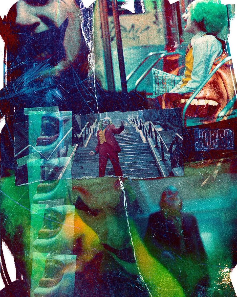 thisisokperfect's tweet image. Pullin' these #Rauschenberg inspired @jokermovie artwork we did for a little #tbt 💣️ #creativeagency