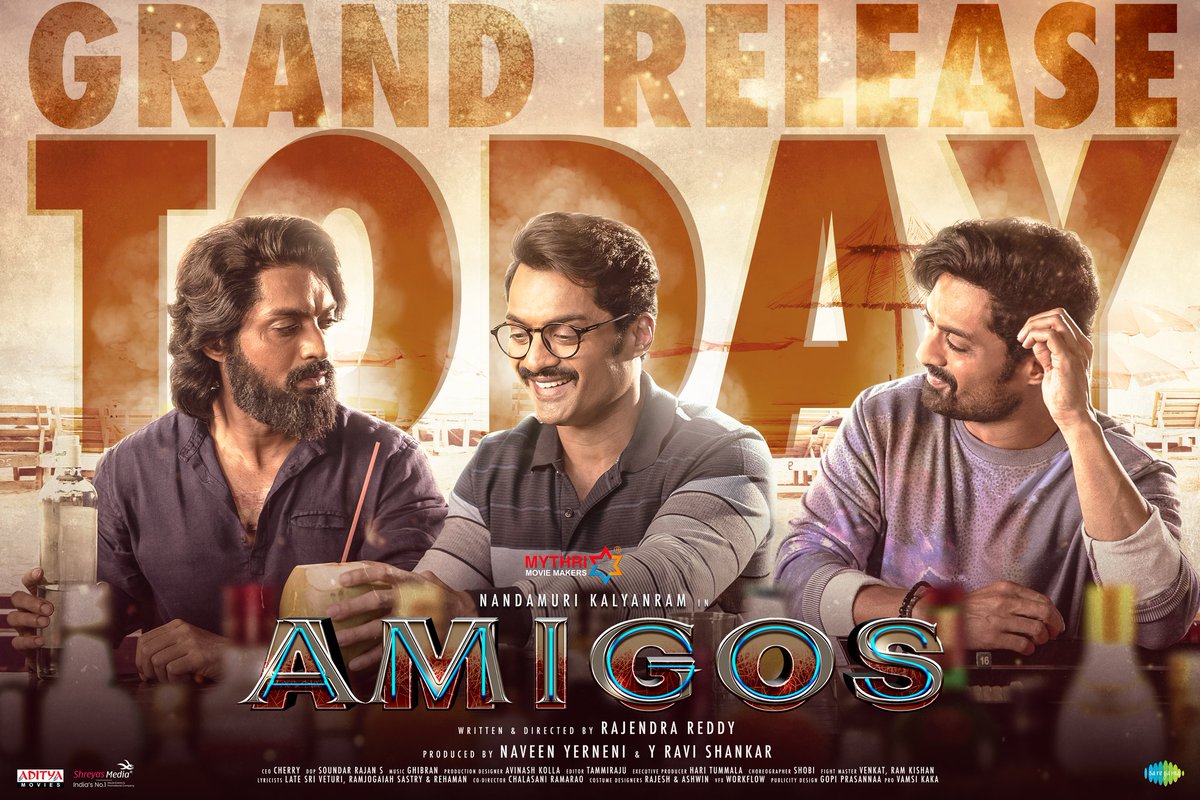 #Amigos is all yours 🤗 

Need all your Blessings ! Do Watch in theaters from today . 

Book your tickets now!
- linktr.ee/AmigosTickets 

@NANDAMURIKALYAN @AshikaRanganath @GhibranOfficial @MythriOfficial @saregamasouth