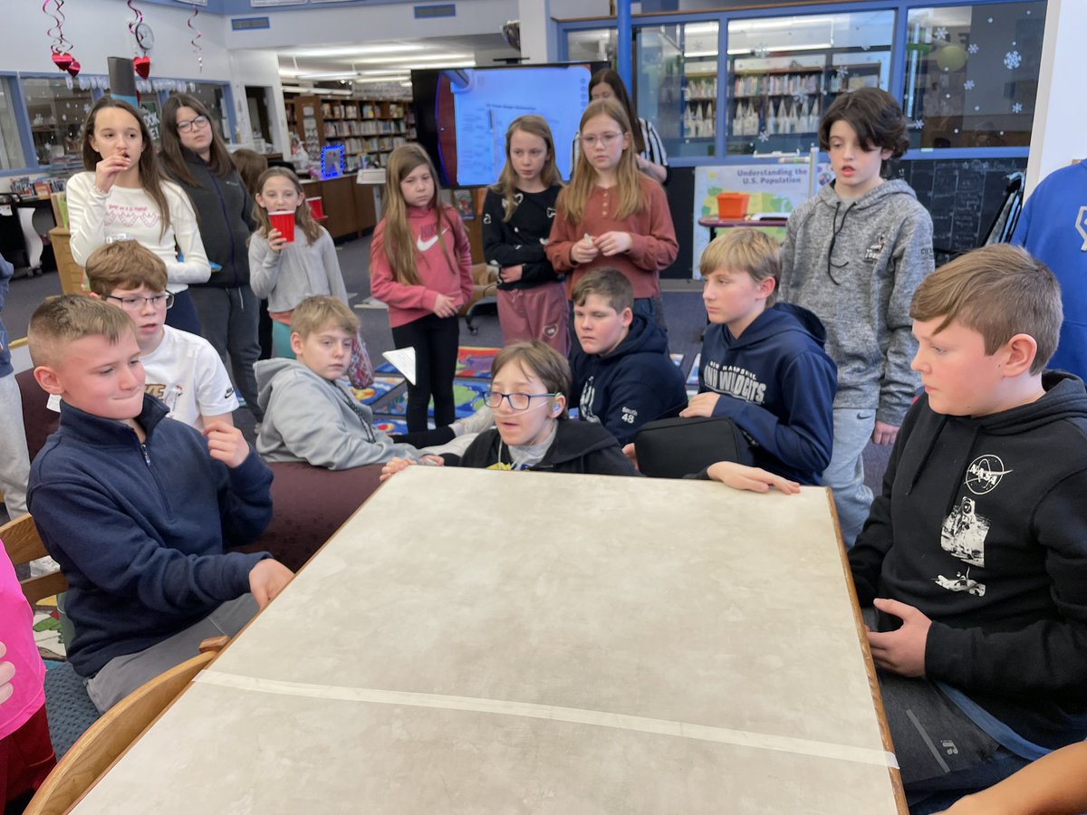 LGESlibrary's tweet photo. Making learning fun Super Bowl style! Learned how to play paper football from YouTube experts, repurposed used books to make paper footballs &amp; found snack recipes in cookbooks. #enjoyyourlearning https://t.co/Z8T2Y3mLuz