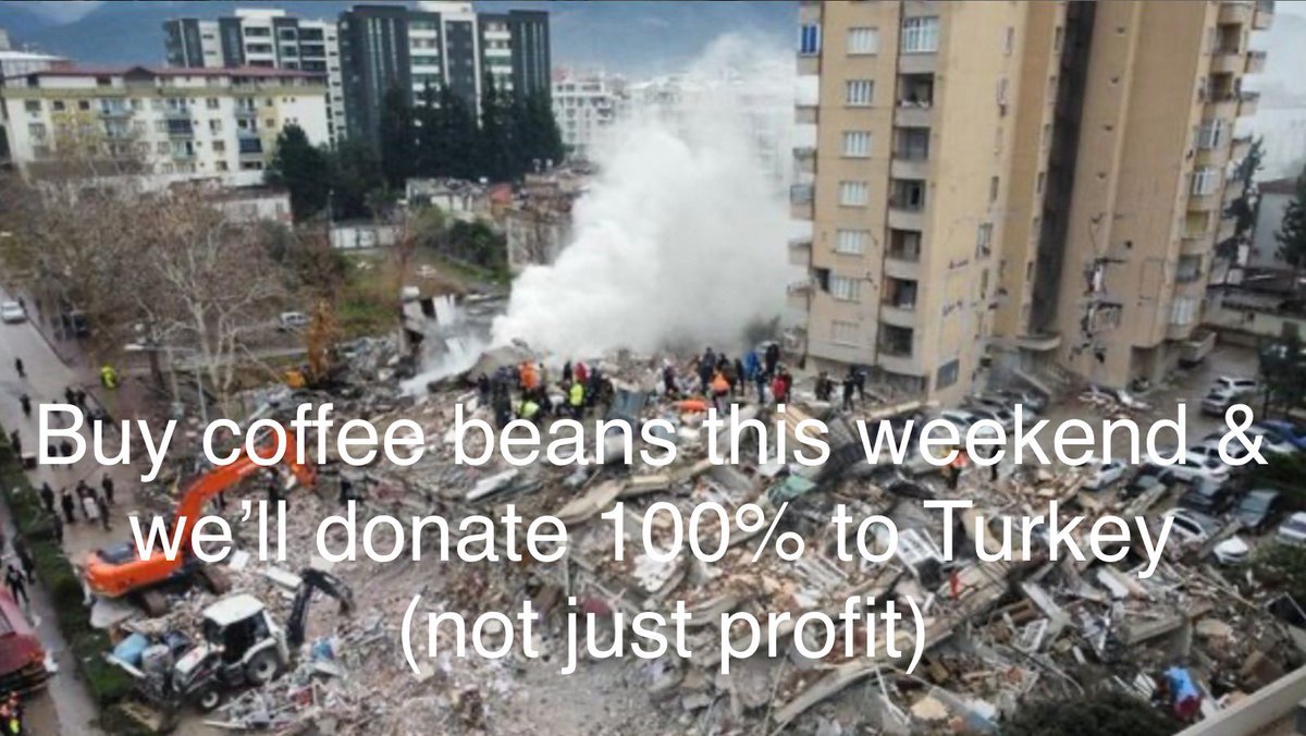 This weekend we’ll be donating all takings (not only profits) of all retail beans sold in our shops, & also the online at @CuriousRoo to the Earthquake Emergency Relief fund in Turkey via @turkeymozaik We are asking everyone to buy beans this Saturday & Sunday & help where we can