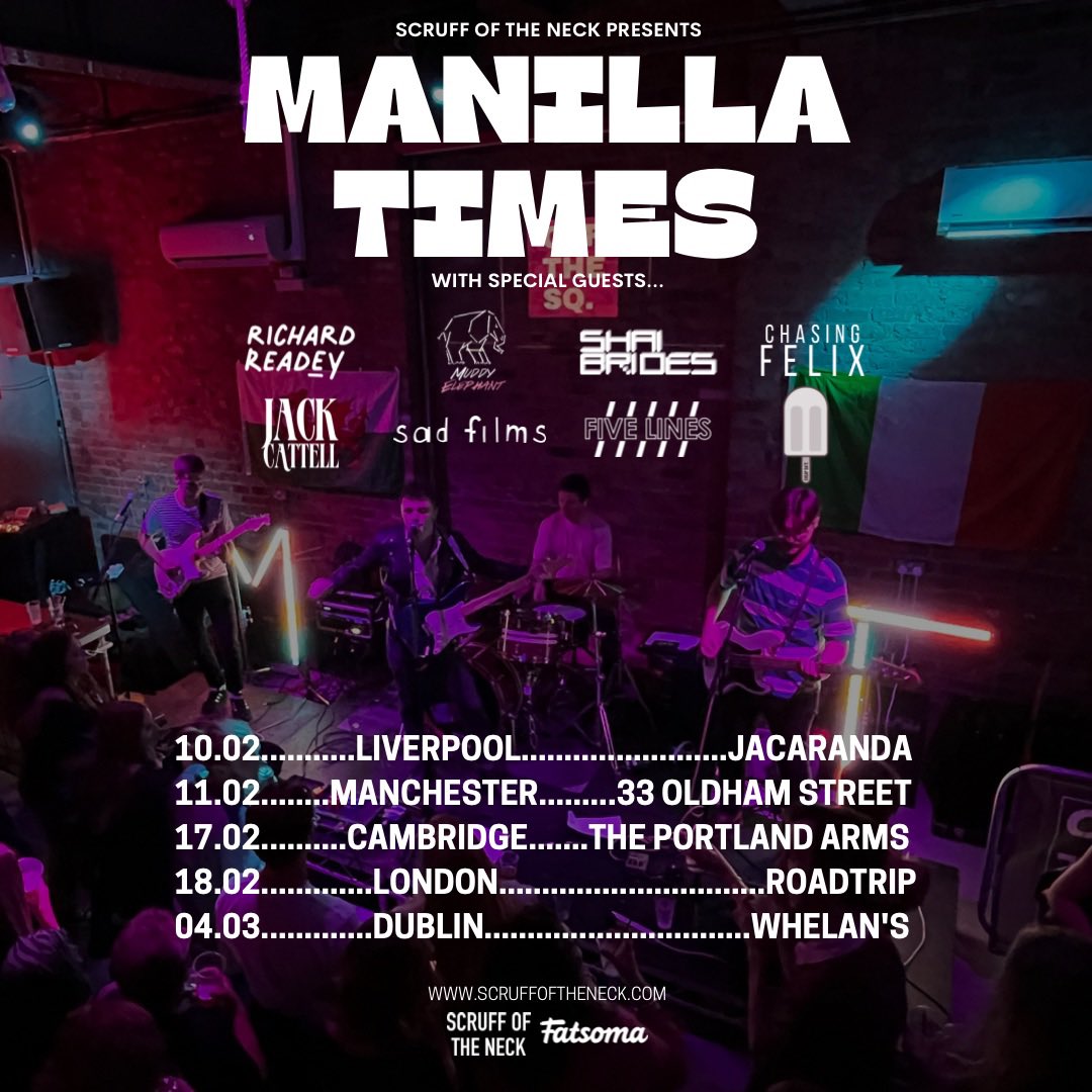 ManillaTimes's tweet photo. LIVERPOOL. Night one of the tour tonight at @thejacclub. Let’s gooooo 🚀

SET TIMES
Doors 7pm
@JCattellMusic 7:40pm
@RichardReadey 8:20pm
@ElephantMuddy 9pm
Vanilla Limes 9:40pm
Curfew 11pm

Just a handful of tickets knocking about over on https://t.co/pgrnCf2TaW https://t.co/s0iiHdfeMG