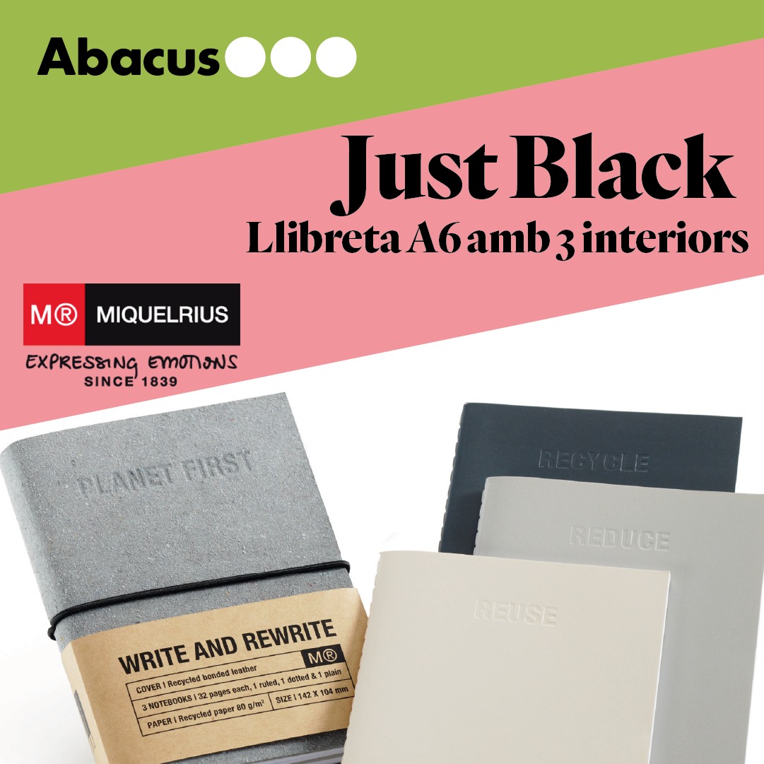 abacus_botigues's tweet photo. 📒 ✂️ Busques accessoris funcionals per al teu escriptori que no renunciïn al disseny?
Et recomanem la col·lecció #JustBlack de @miquelrius_es: peces versàtils dissenyades a Barcelona amb materials sostenibles.
Troba-les a la teva botiga #Abacus! https://t.co/qbIb6LkGPp