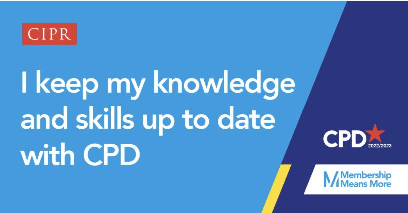 Finished early this year! Pleased to have completed my CPD which means I keep my CIPR Chartered status 😊