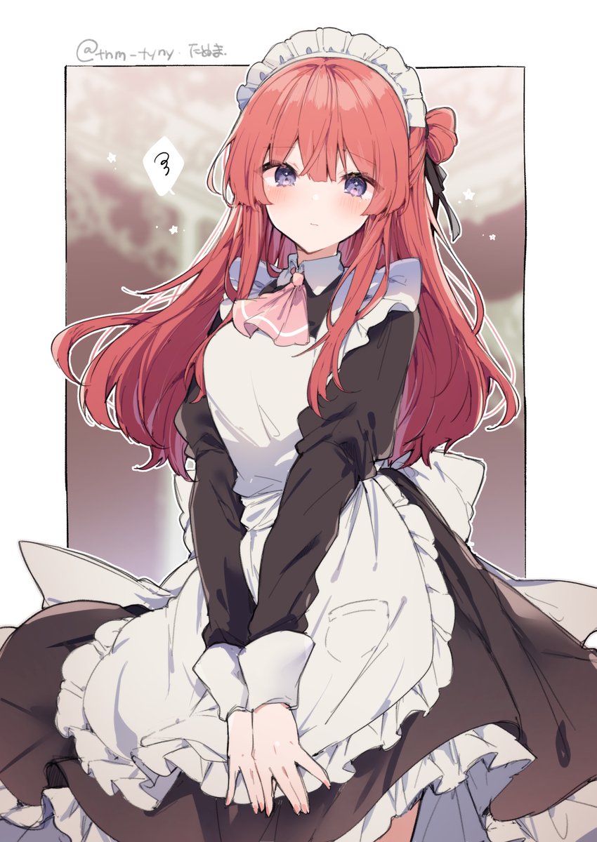 1girl solo maid maid headdress long hair apron ?  illustration images