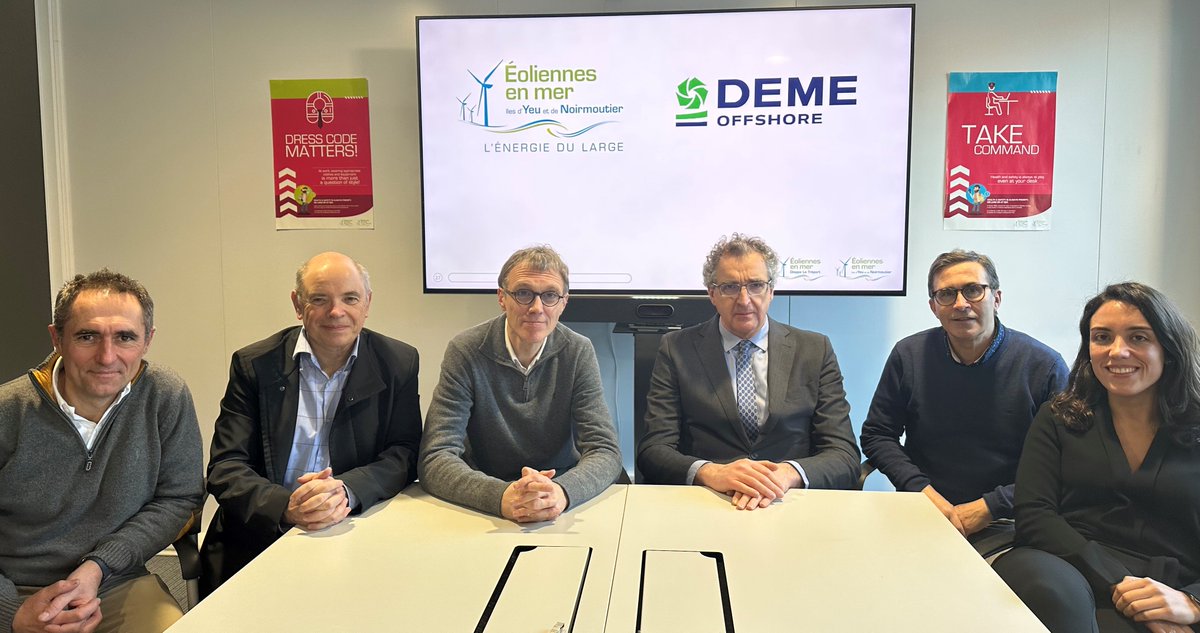 EoliennesMerYN's tweet image. 🤝La société #EMYN se réjouit d'officialiser sa collaboration avec @DEMEgroup pour le transport et l'installation des fondations monopieux et de la sous-station sur la zone du parc #eolienenmer. 

Retrouvez notre communiqué de presse 👉bit.ly/3RNKZ3M

#demeoffshore