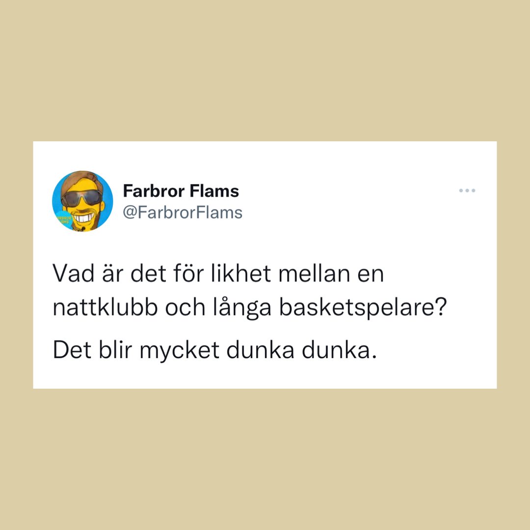 FarbrorFlams's tweet image. Följ farbrorflams på Instagram! 😎😎

#farbrorflams #klubb #nattklubb #party #fest #basket #basketspelare #musik #ordvits #gåtor #humor #skämt #haha #roligt #sverige #Stockholm #göteborg #malmö